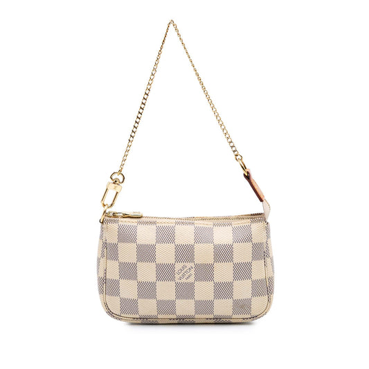 White Louis Vuitton Damier Azur Mini Pochette Accessoires Handbag