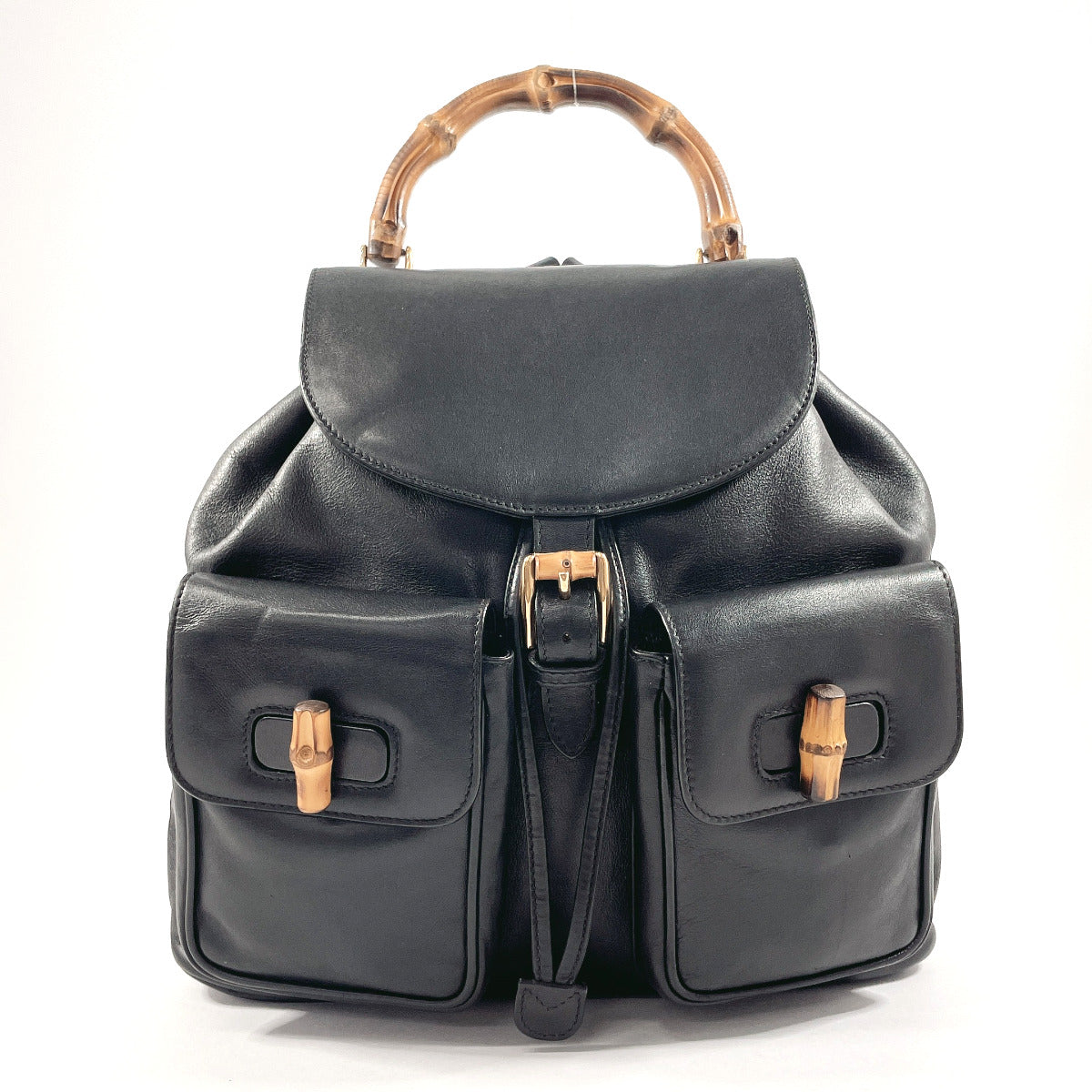 GUCCI Backpack 003 58 0016 leather black Bamboo Women