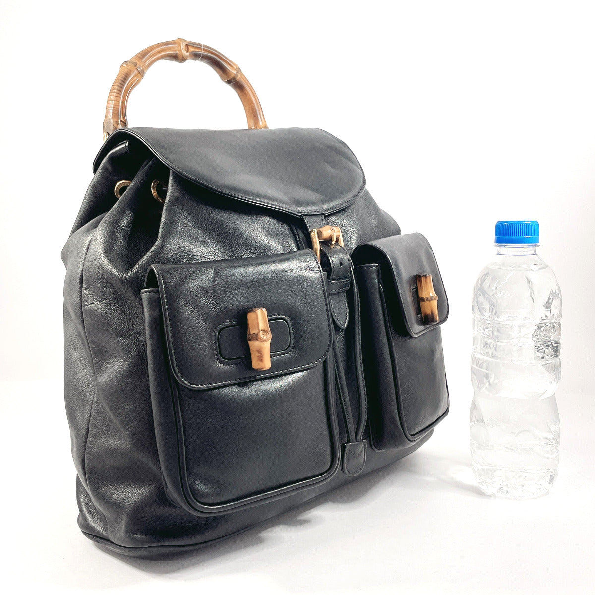 GUCCI Backpack 003 58 0016 leather black Bamboo Women