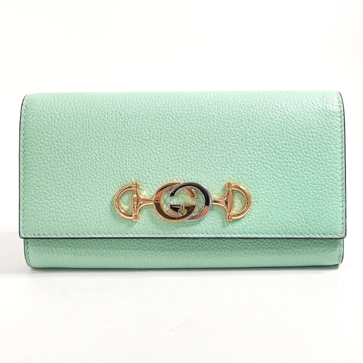GUCCI Long Wallet Purse 573612 leather green Zumi Women