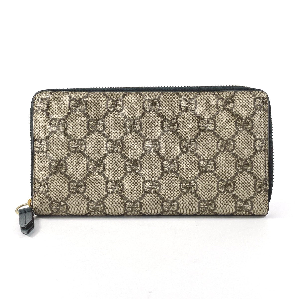 GUCCI Long Wallet Purse 410102 GG Supreme Canvas beige Zip Around unisex