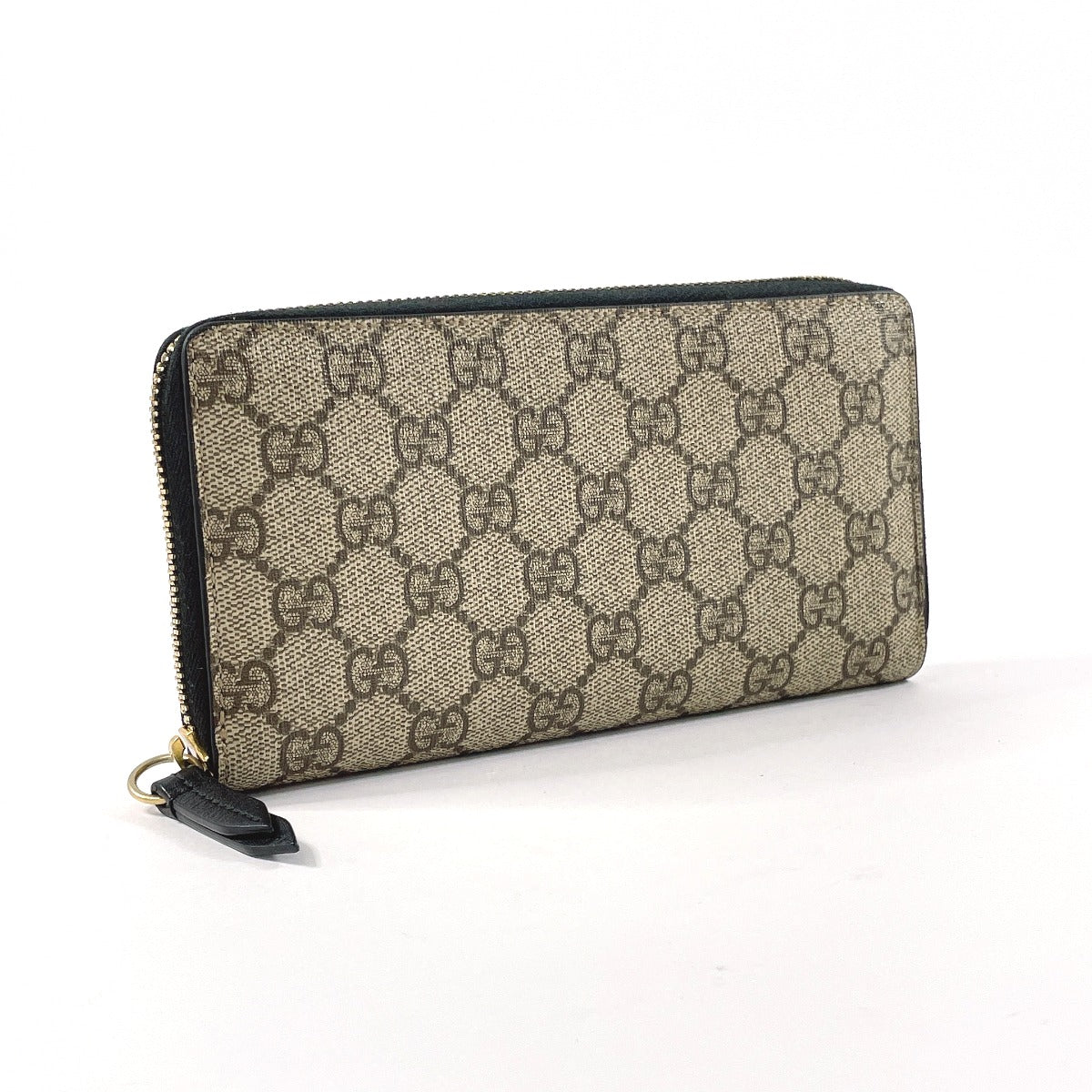 GUCCI Long Wallet Purse 410102 GG Supreme Canvas beige Zip Around unisex