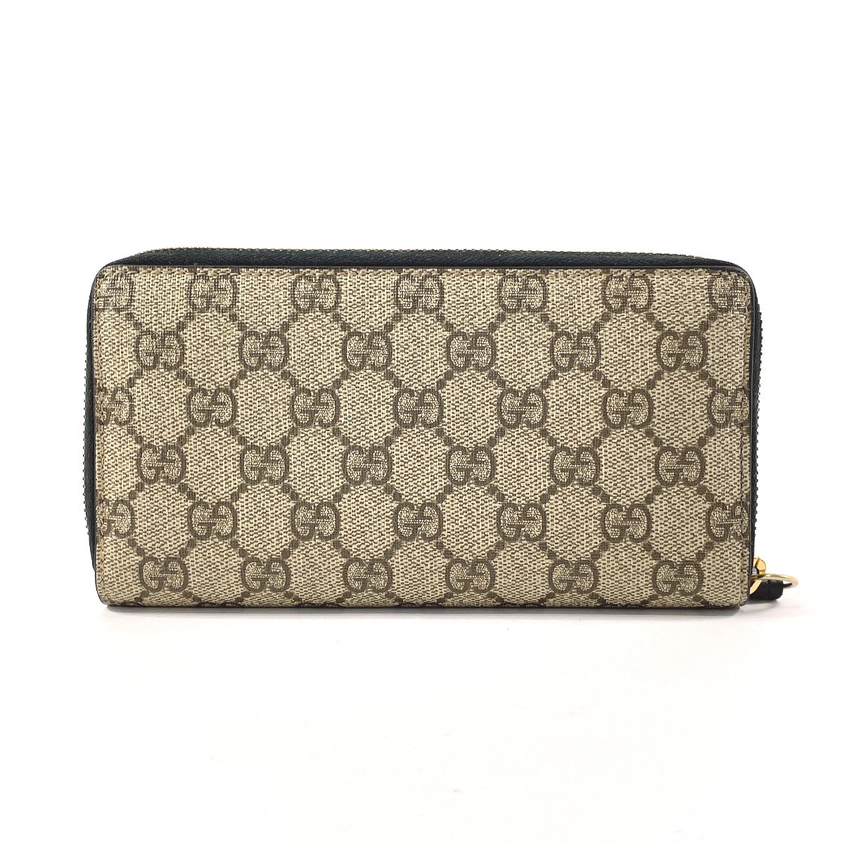 GUCCI Long Wallet Purse 410102 GG Supreme Canvas beige Zip Around unisex