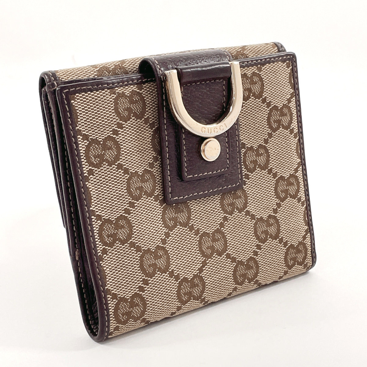 GUCCI Bifold Wallet 141411 GG canvas Brown Women