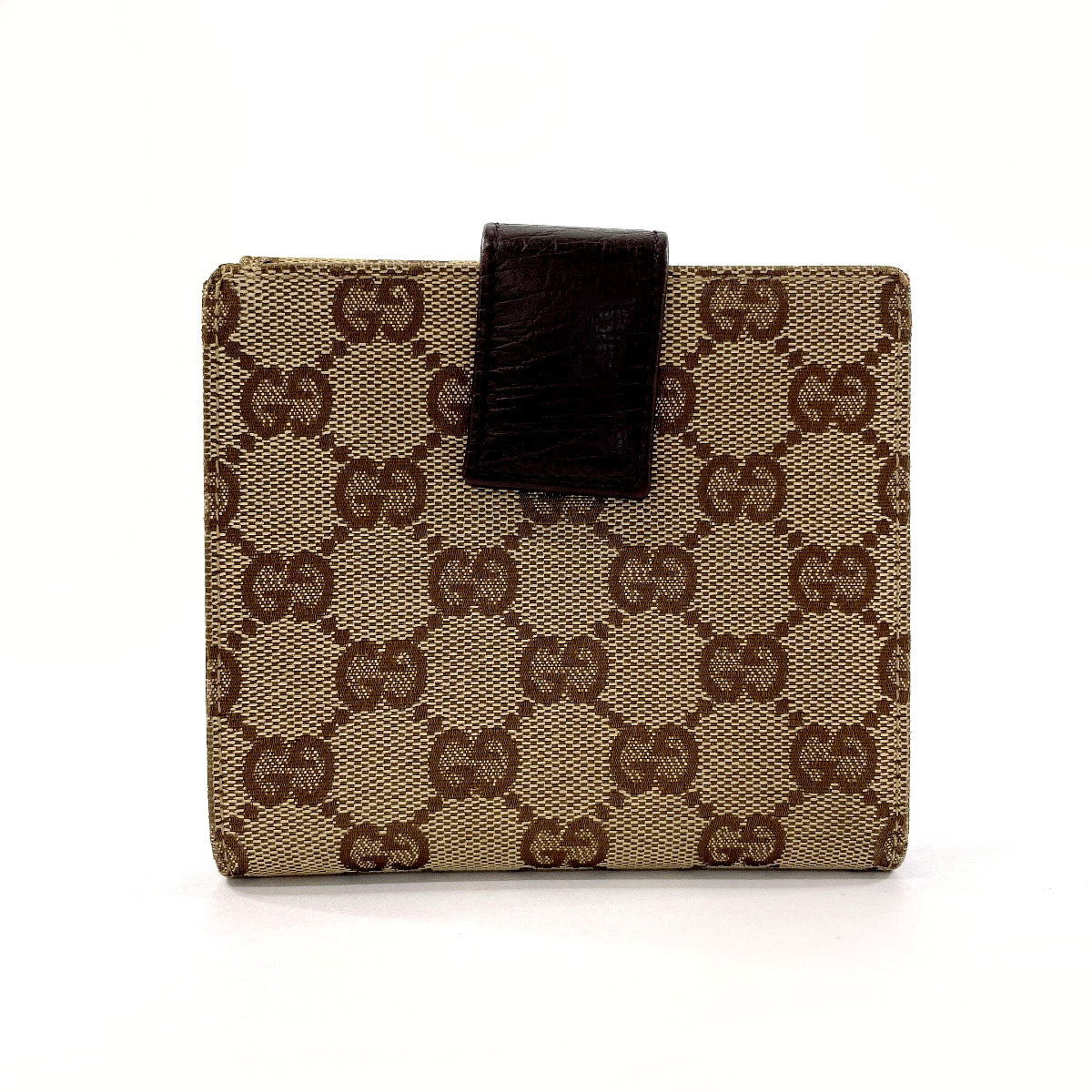 GUCCI Bifold Wallet 138029 GG canvas Brown Sherry line Horsebit unisex