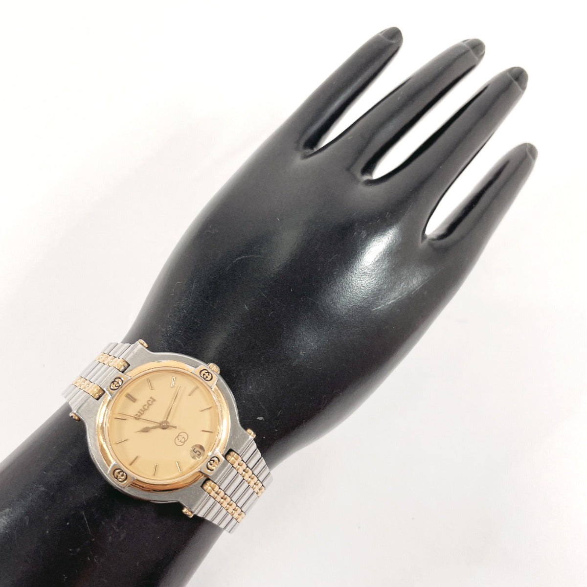 GUCCI Watches Quartz 9000M Stainless Steel Silver gold dial mens  d
