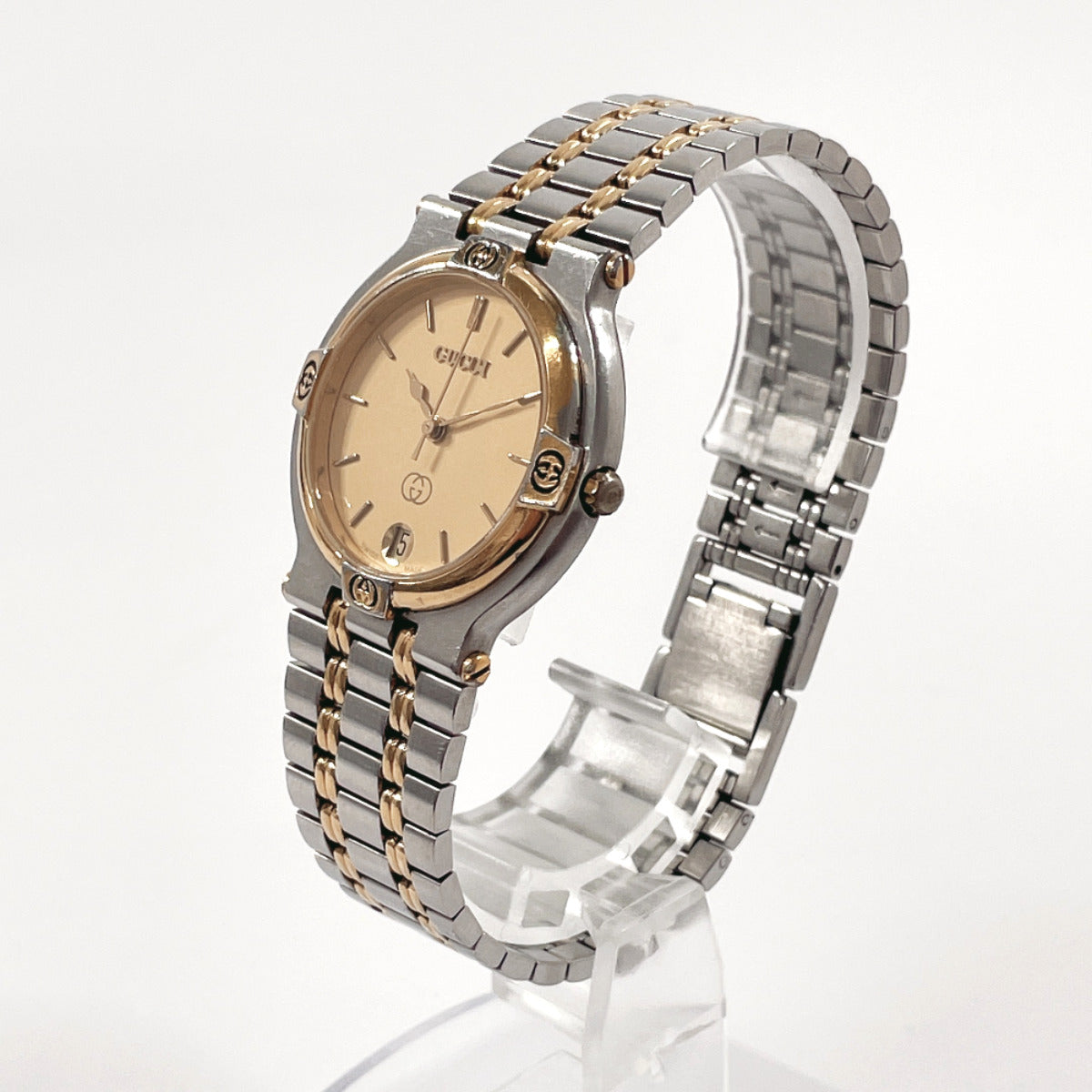 GUCCI Watches Quartz 9000M Stainless Steel Silver gold dial mens