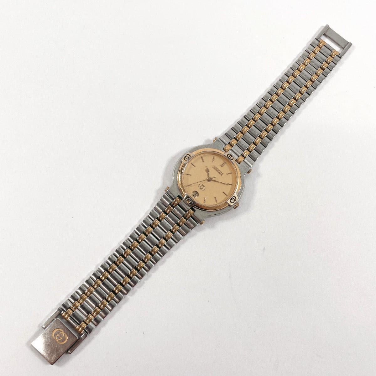GUCCI Watches Quartz 9000M Stainless Steel Silver gold dial mens  d