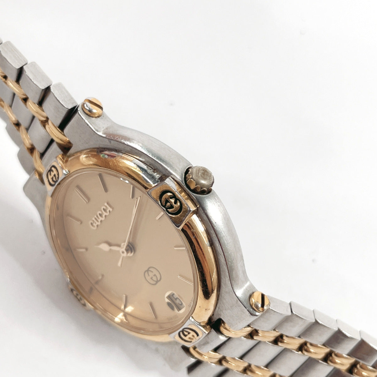 GUCCI Watches Quartz 9000M Stainless Steel Silver gold dial mens  d