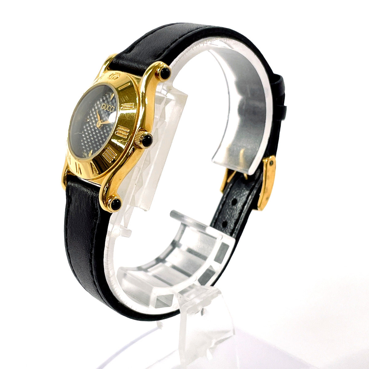 GUCCI Watches Quartz 6500L Stainless Steel , Leather gold black dial Women  d