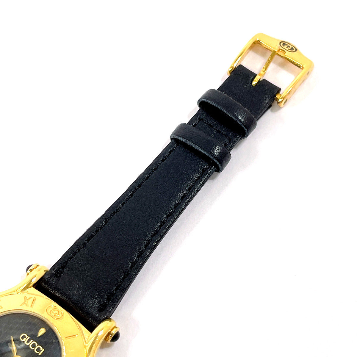 GUCCI Watches Quartz 6500L Stainless Steel , Leather gold black dial Women  d