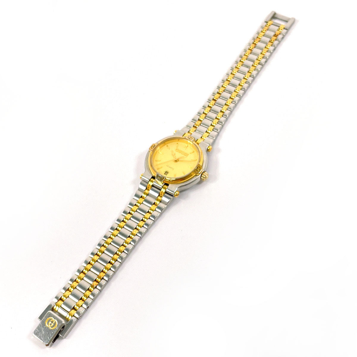 GUCCI Watches Quartz 9000L Stainless Steel , Gold Plated Silver gold dial Women