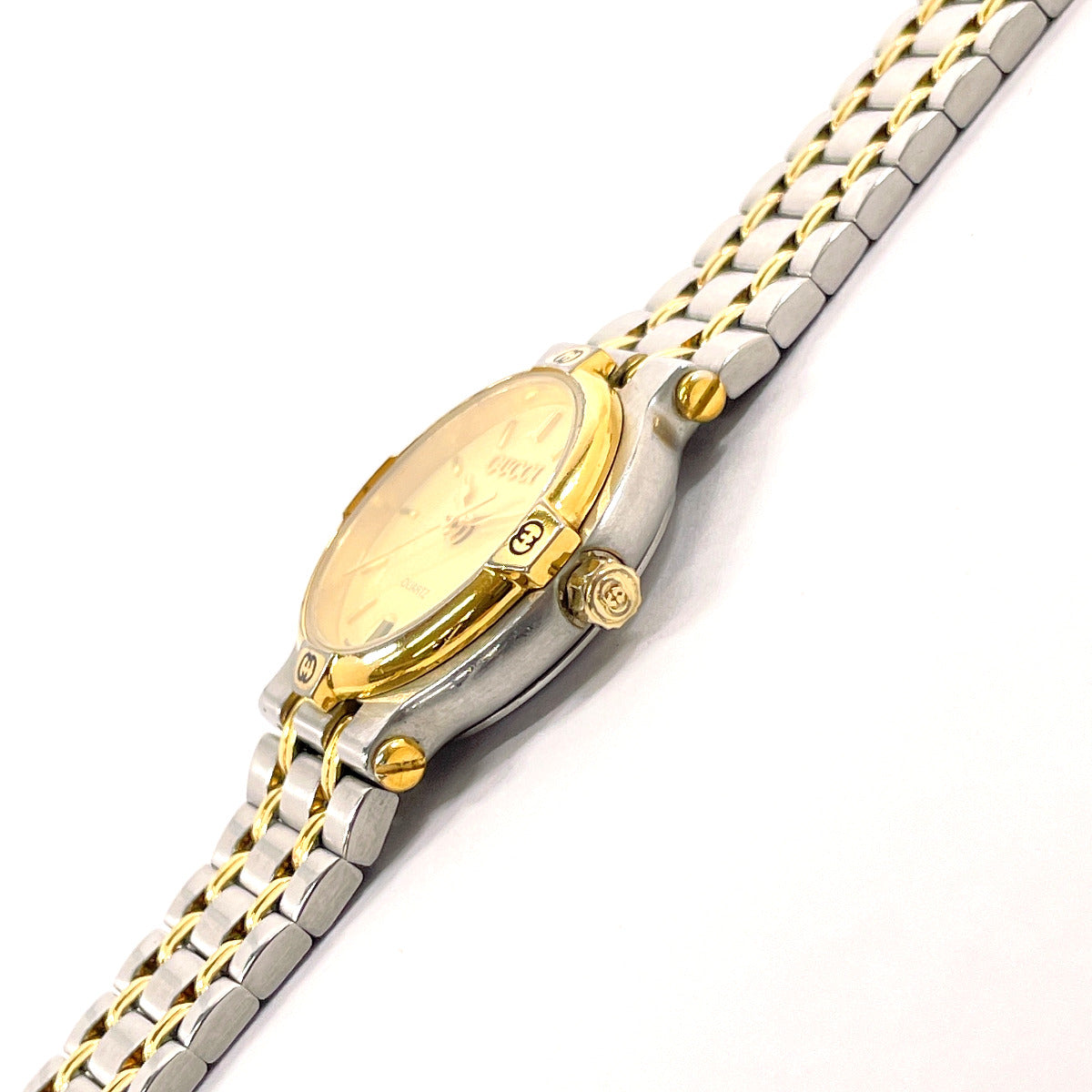 GUCCI Watches Quartz 9000L Stainless Steel , Gold Plated Silver gold dial Women  d