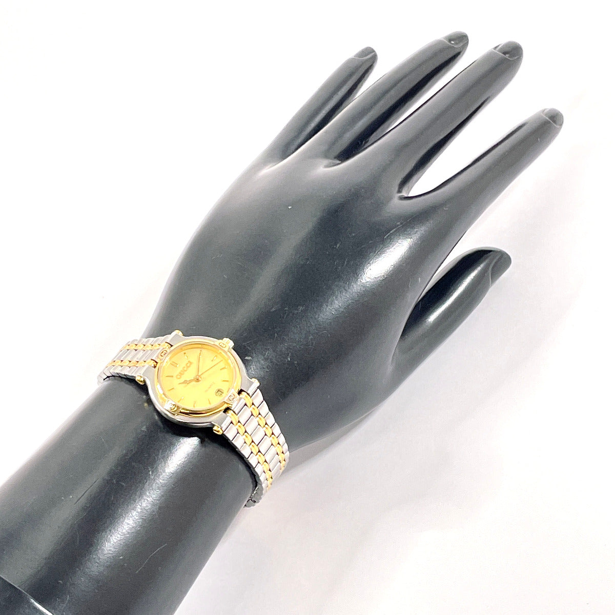 GUCCI Watches Quartz 9000L Stainless Steel , Gold Plated Silver gold dial Women  d