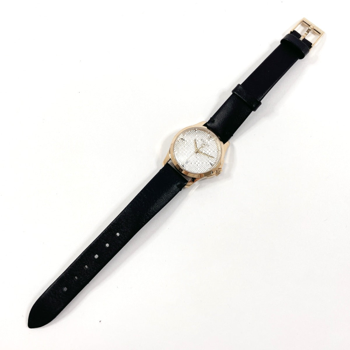 GUCCI Watches Quartz YA126571 Stainless Steel , Leather gold G timeless Silver dial Women