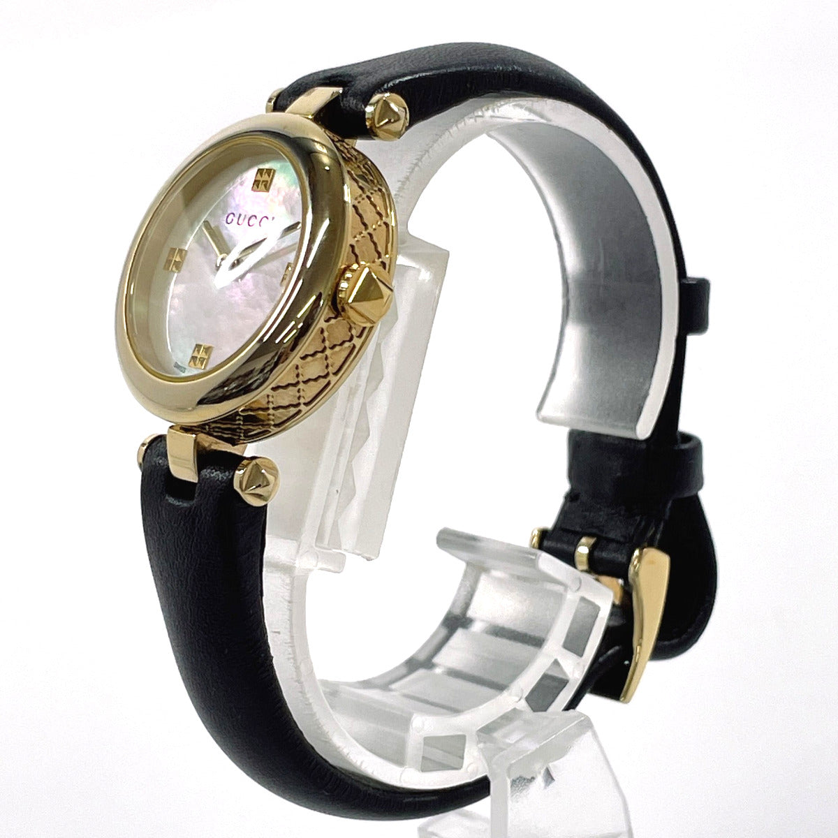 GUCCI Watches Quartz YA141505 Stainless Steel , Leather gold Diamantissima shell dial Women
