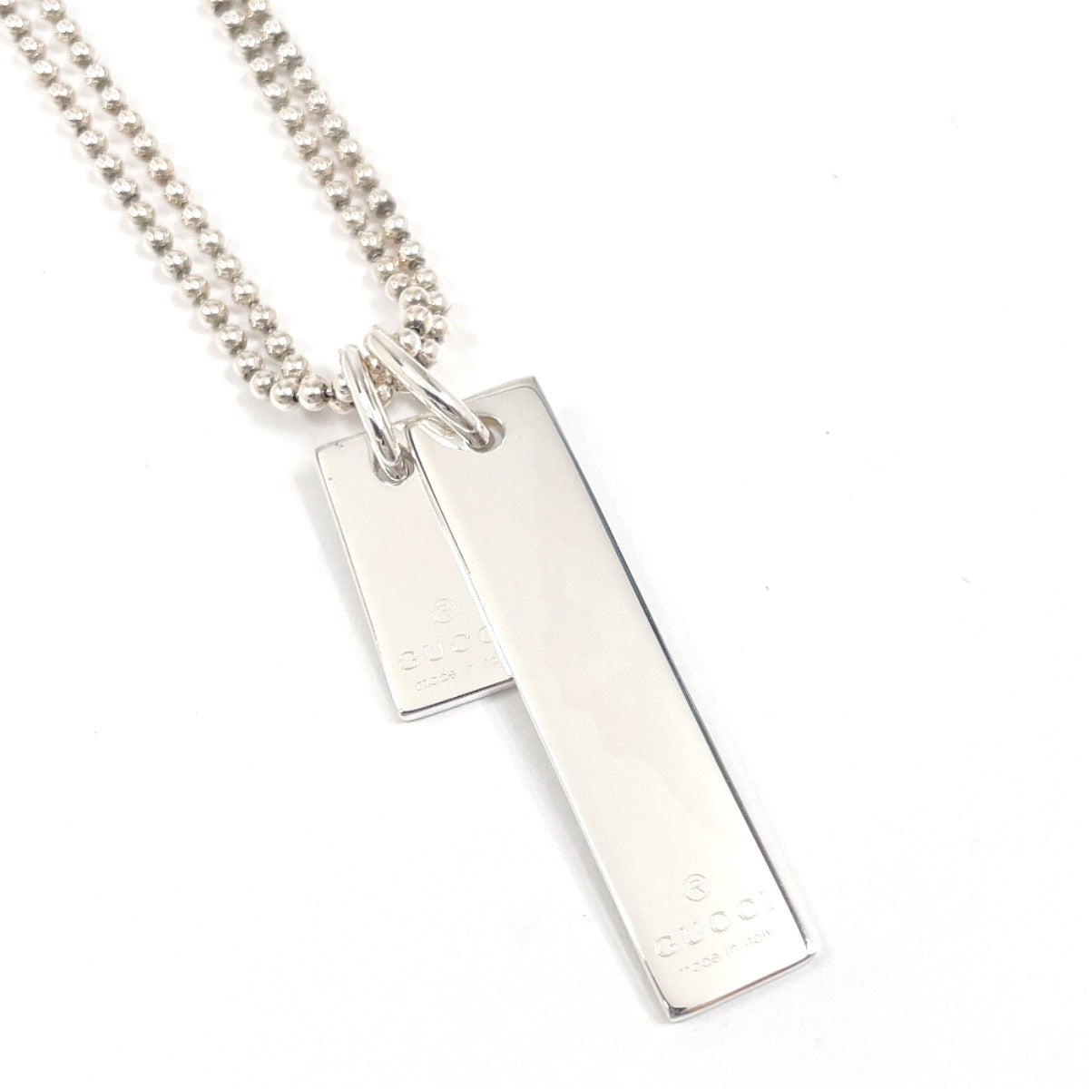 GUCCI Necklace Silver925 Silver Double chain plate unisex