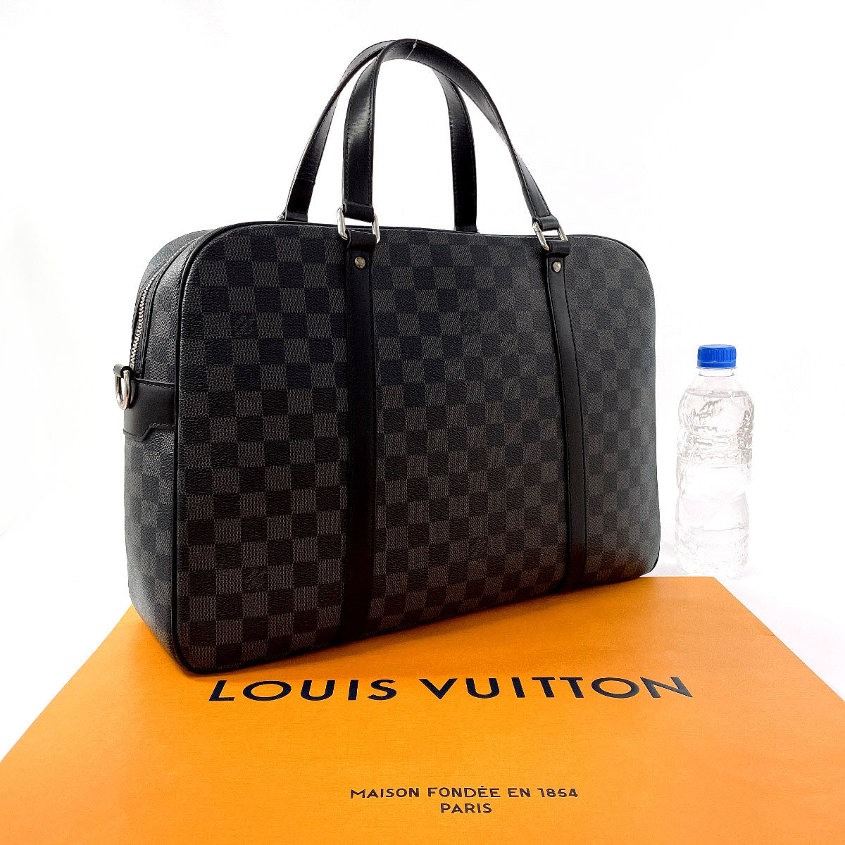 LOUIS VUITTON Business bag N48118 Damier Grafitte black Yone mens  d