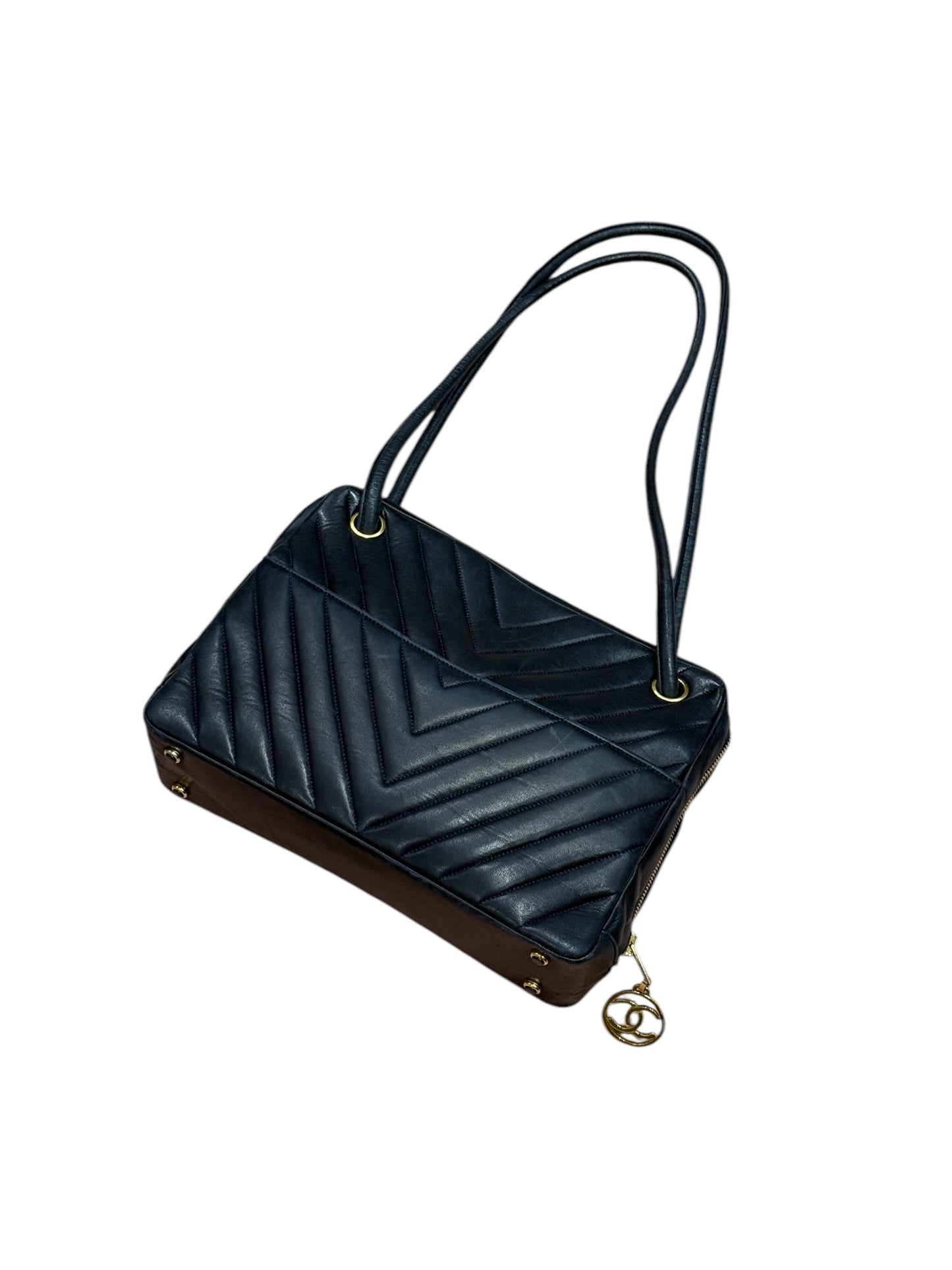 Chanel - Sac Caméra chevron bleu nuit
