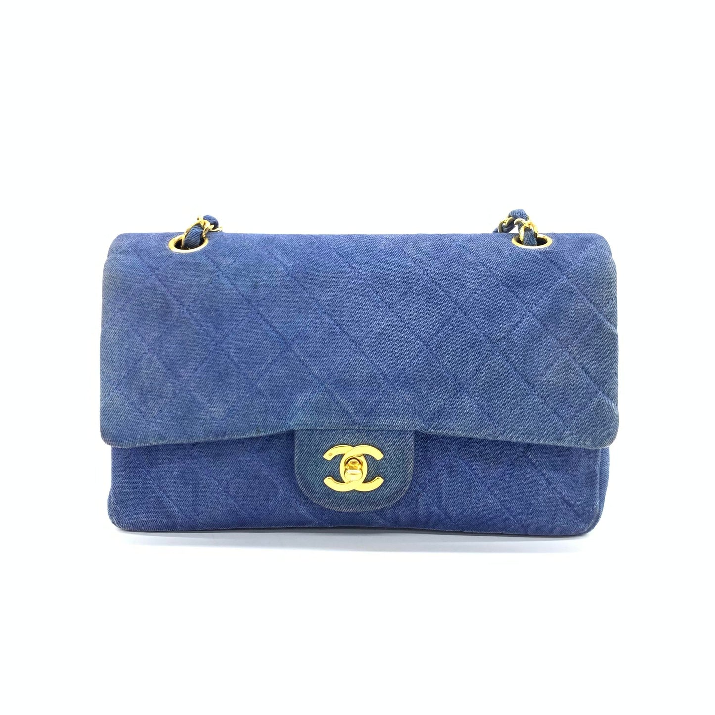 Chanel Classic Flap   Medium Blue Jeans Denim with 24k Gold HW, 1989-1991
