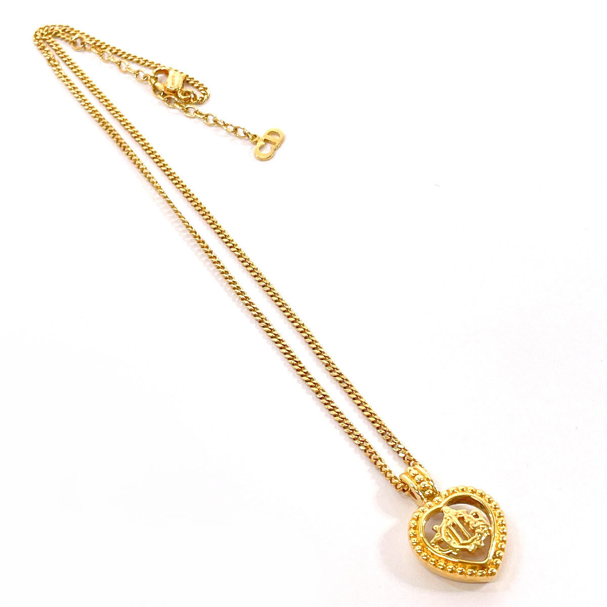 Christian Dior Necklace metal gold   Heart logo