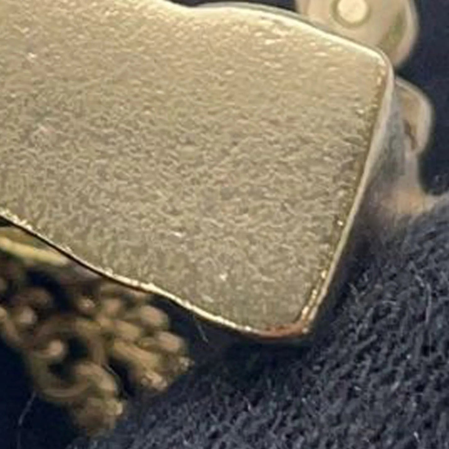Gold Chanel CC Gold Plated Quilted Bag Brooch