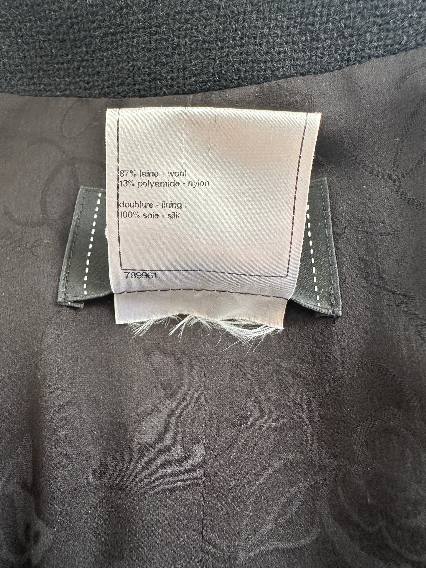 Chanel 09A Black Wool Short Dress with Crystal CC Buttons & CC Belt Details Size FR 34 (UK 6) RRP £3120