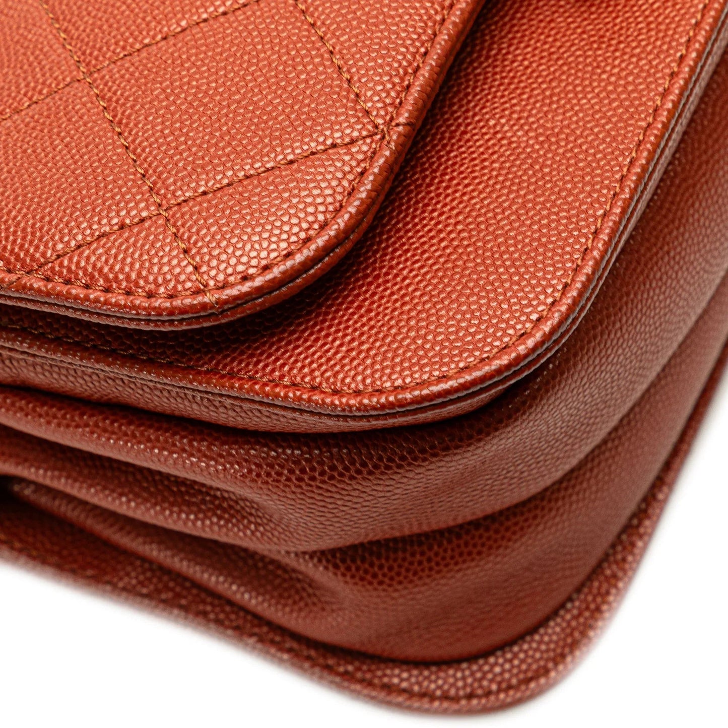 Red Chanel Mini CC Quilted Caviar Messenger Single Flap Crossbody Bag