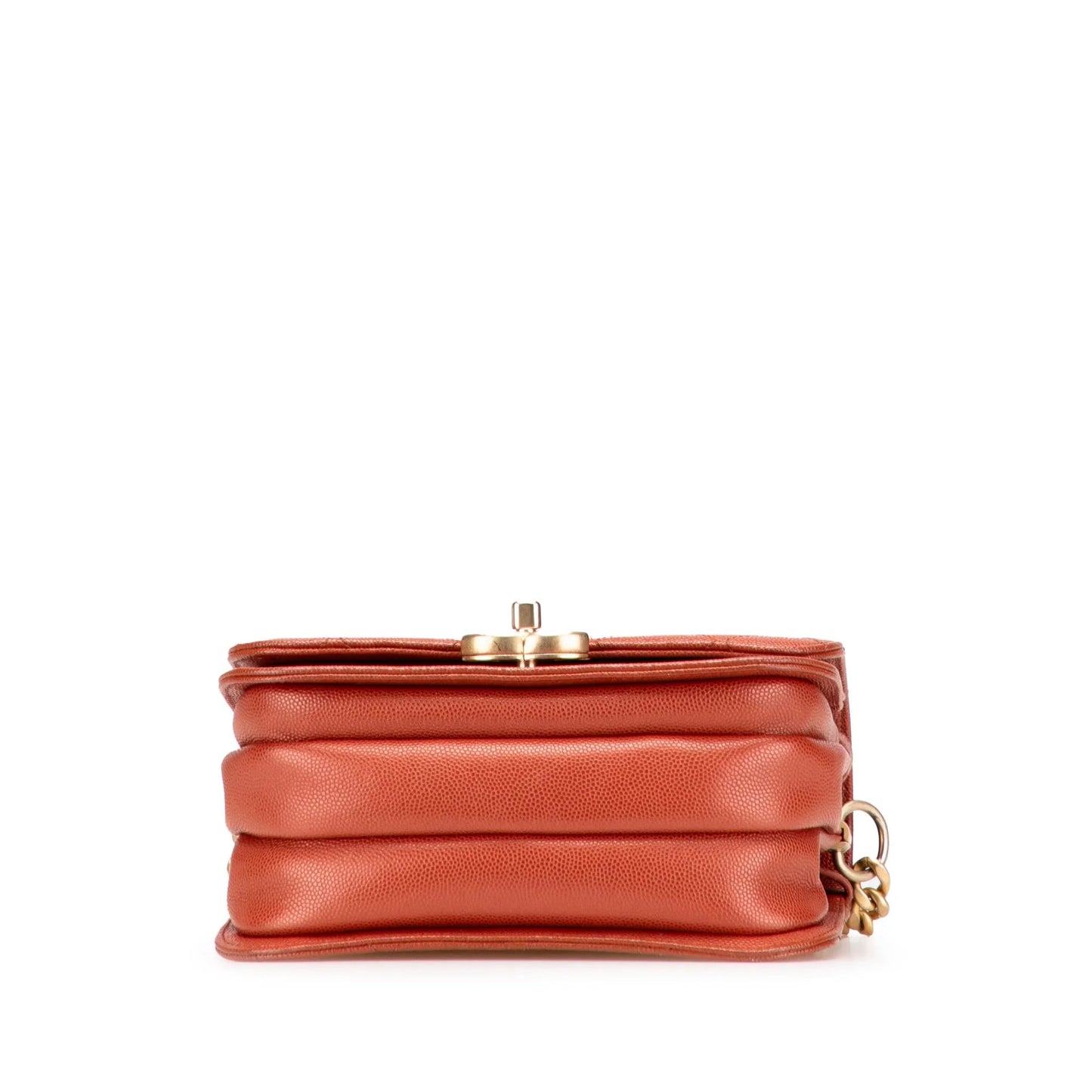 Red Chanel Mini CC Quilted Caviar Messenger Single Flap Crossbody Bag