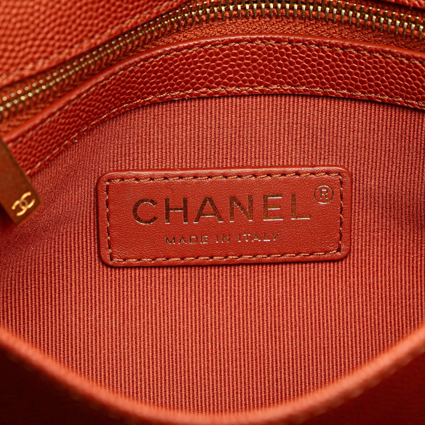 Red Chanel Mini CC Quilted Caviar Messenger Single Flap Crossbody Bag