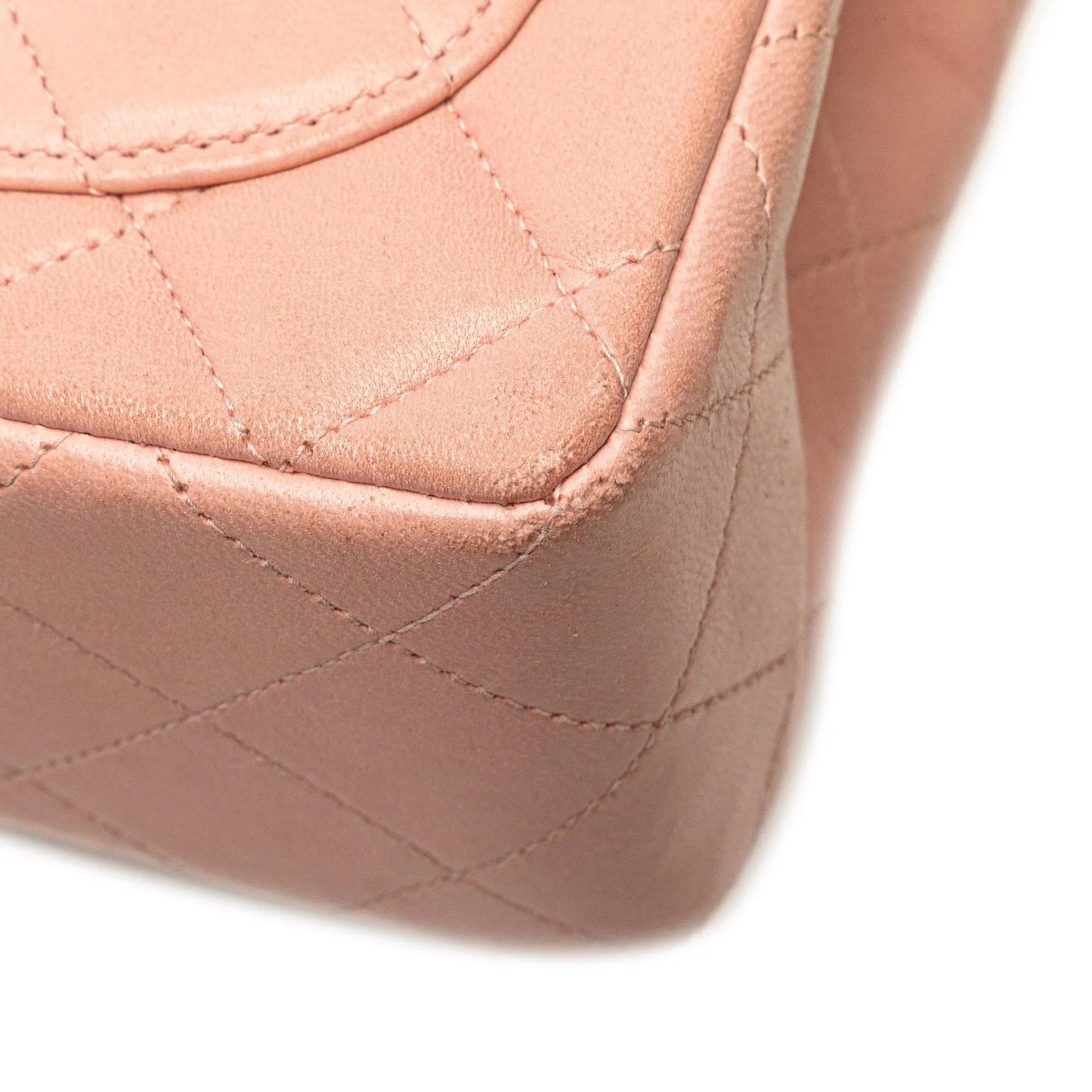 Pink Chanel Mini Square Classic Lambskin Single Flap Crossbody Bag