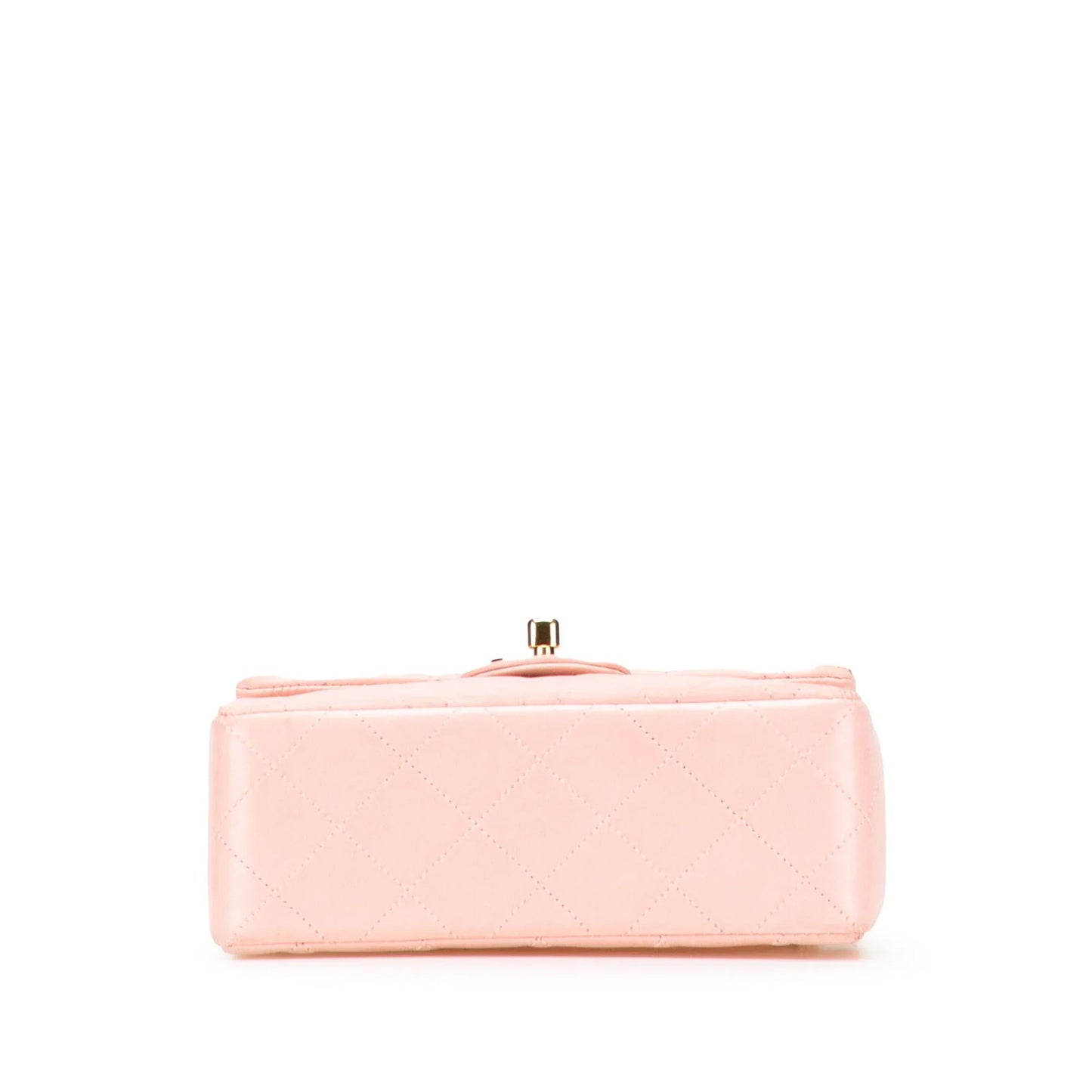 Pink Chanel Mini Square Classic Lambskin Single Flap Crossbody Bag