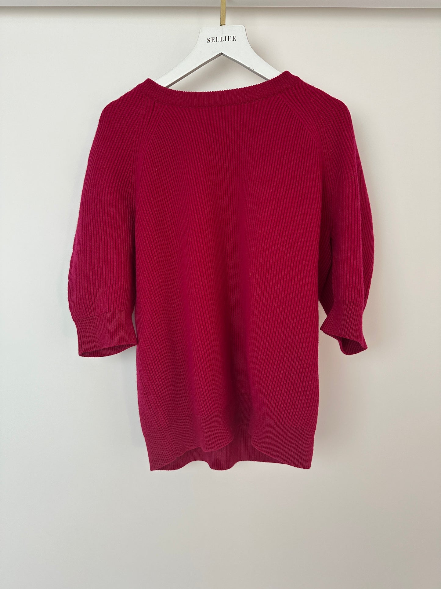 Alexander McQueen Pink Pull Over Knitted Short Sleeve Jumper Size XS (UK 4)