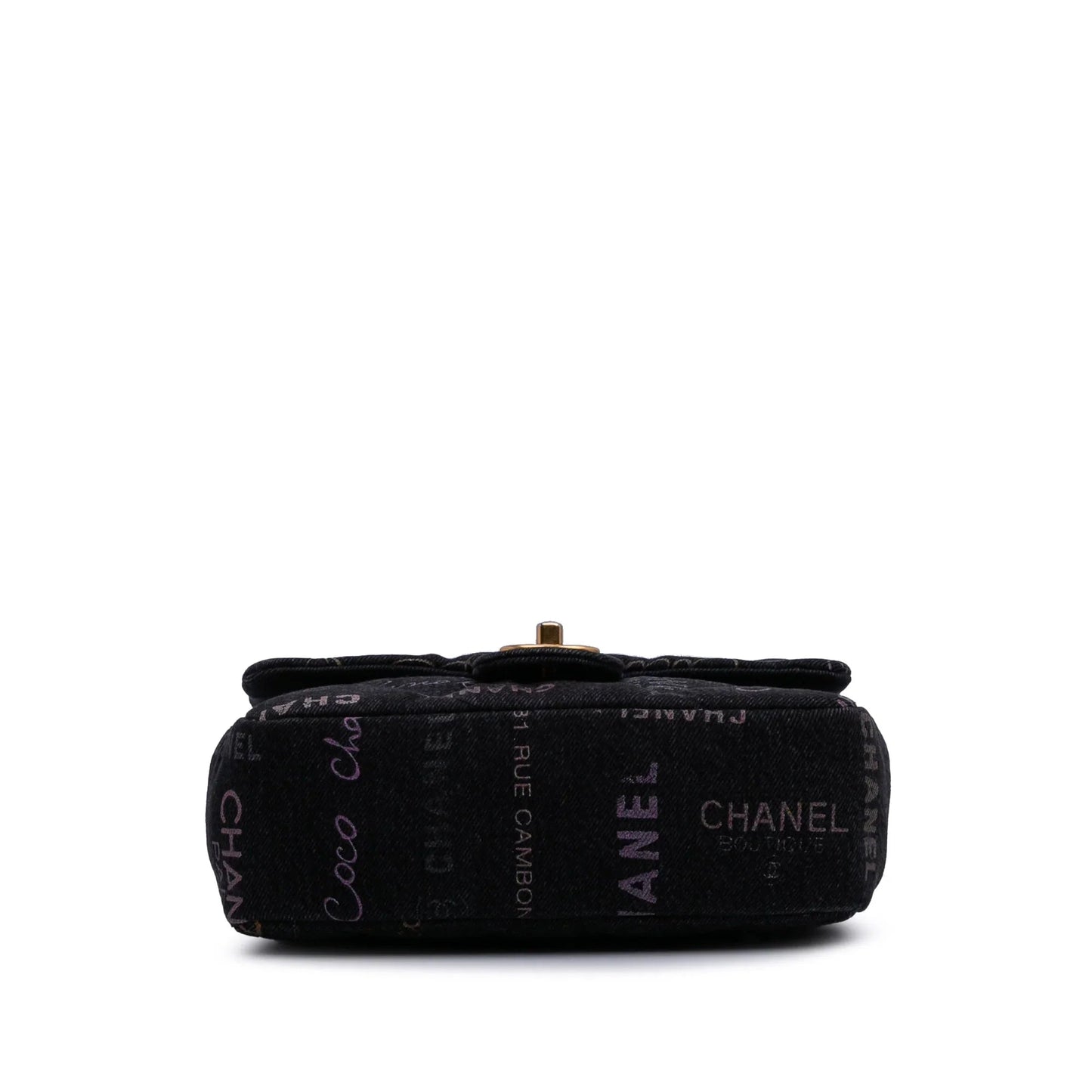 Gray Chanel Mini Rectangular Quilted Denim Mood Flap Crossbody Bag