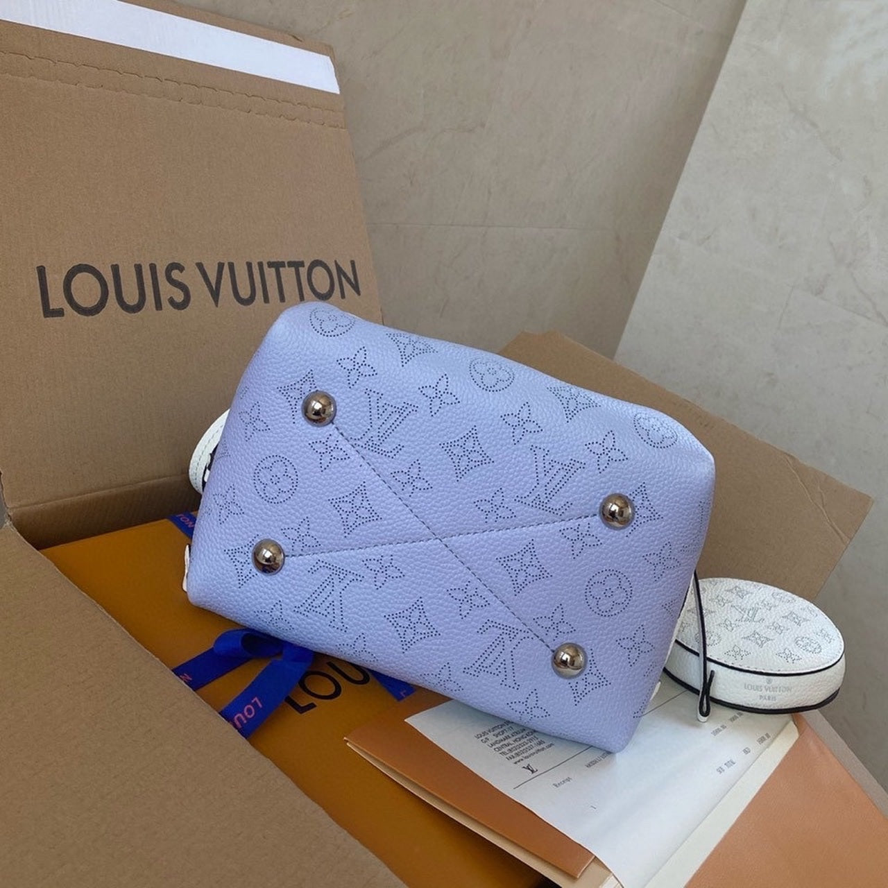 Top Quality Bella Bucket Bag Light Blue For Women,  Shoulder And Crossbody Bags 7.5in/19cm Top Quality M57856