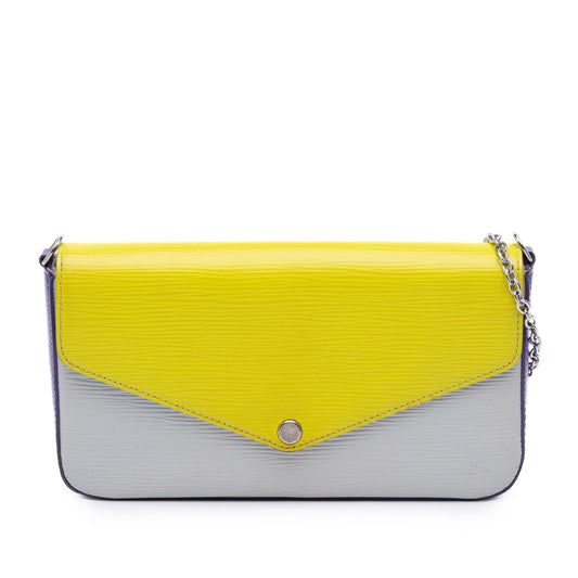 Yellow Louis Vuitton Epi Tricolor Pochette Felicie Crossbody Bag