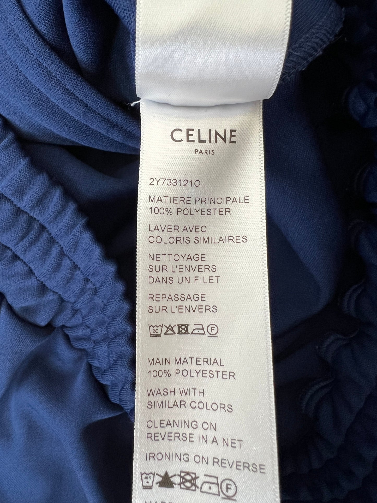 Celine Blue Two-Piece Tracksuit Set with Logo and Stripe Trim Size XS/S (UK 8/10) RRP 2100£