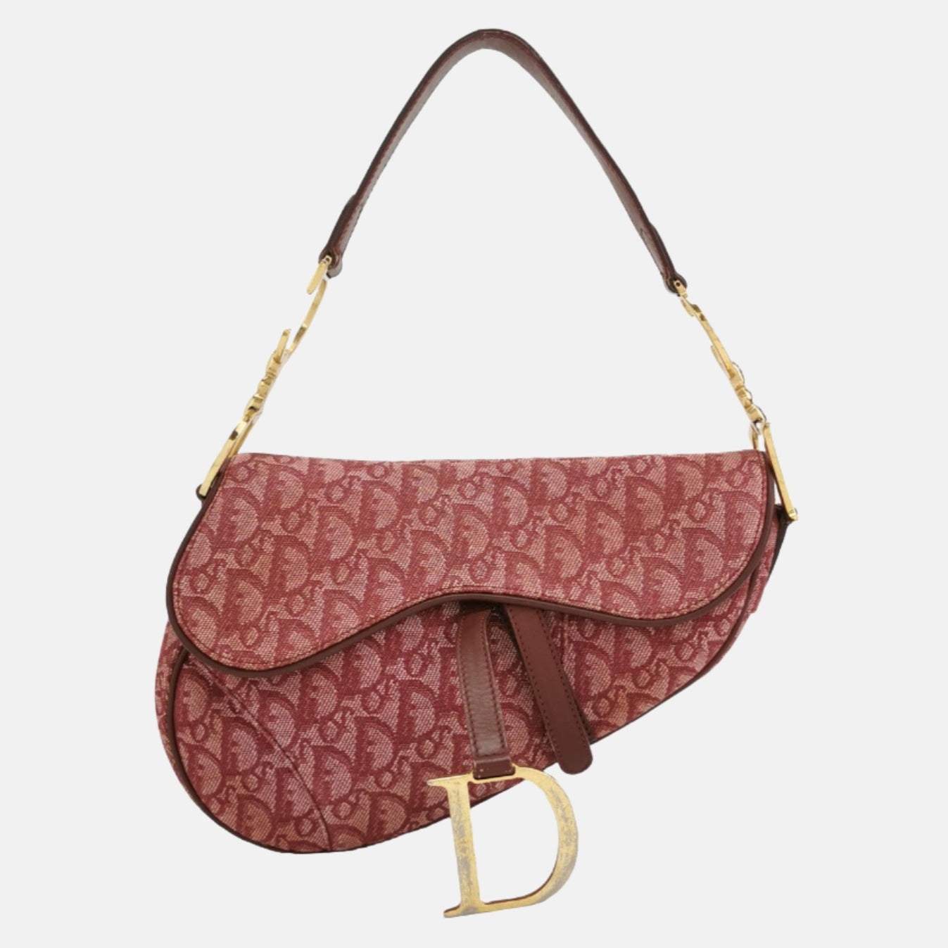 Dior Saddle   Red Burgundy Oblique Shoulder bag