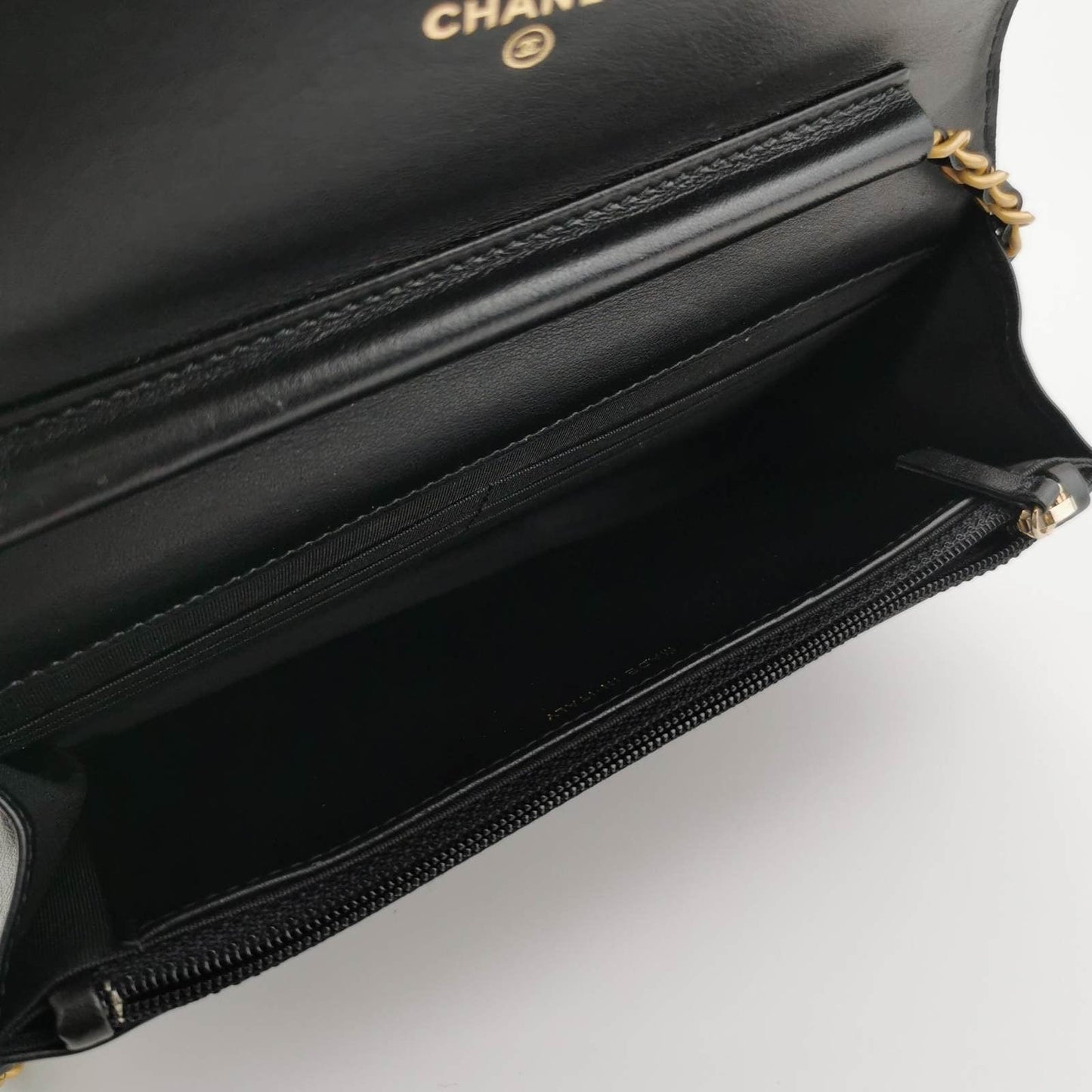 Chanel Wallet on Chain Filigree Caviar Leather Black Gold-tone Hardware