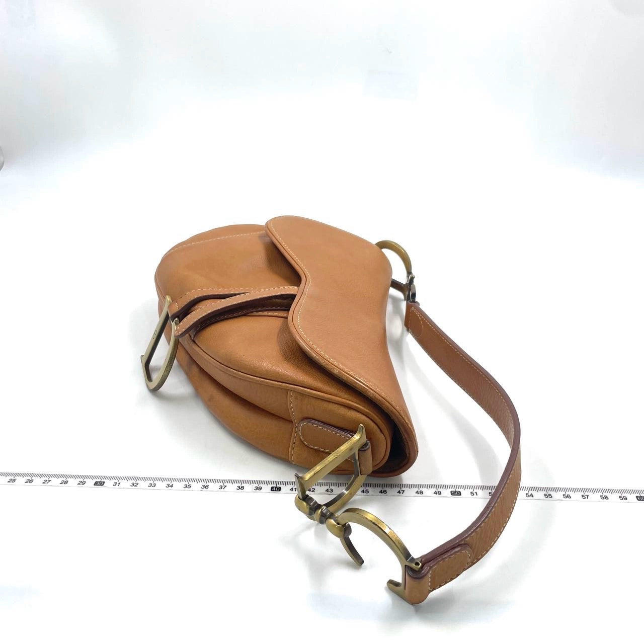 Dior Saddle   Tan Brown Calfskin Leather Gold Hardware Shoulder Bag