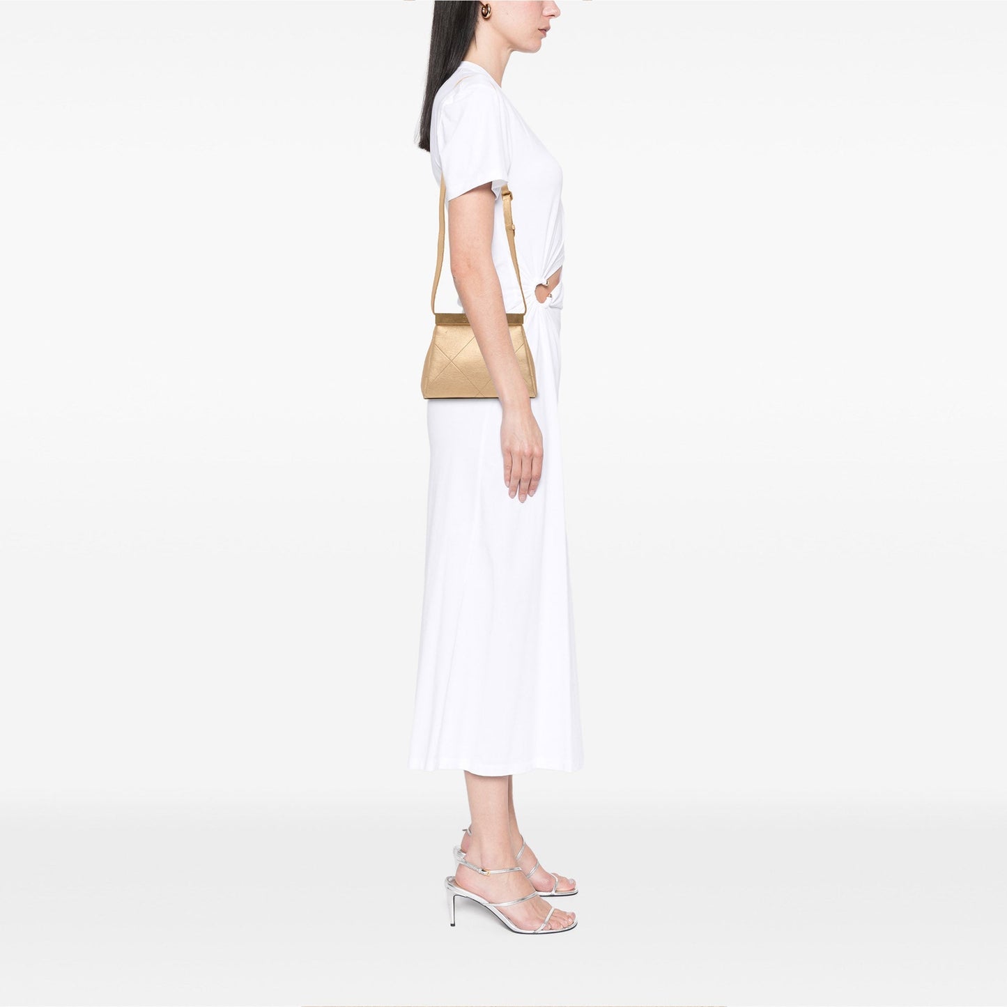 Gold Chanel Small Calfskin Kiss Lock Frame Bag