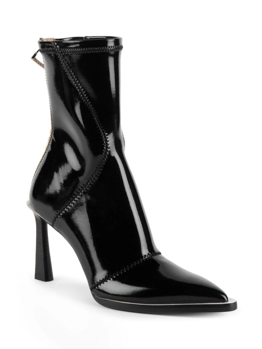 FENDI FFRAME NEOPRENE GLOSSY ANKLE BOOTS