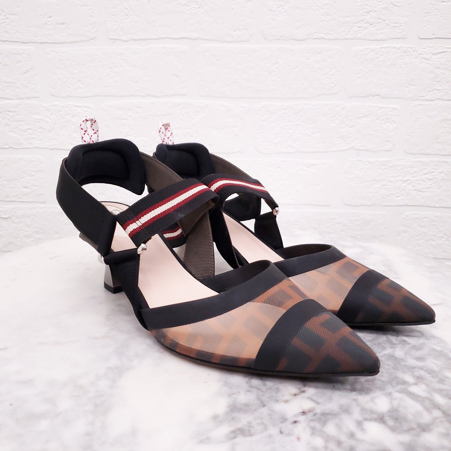 FENDI LOGO HEELS - SIZE 37