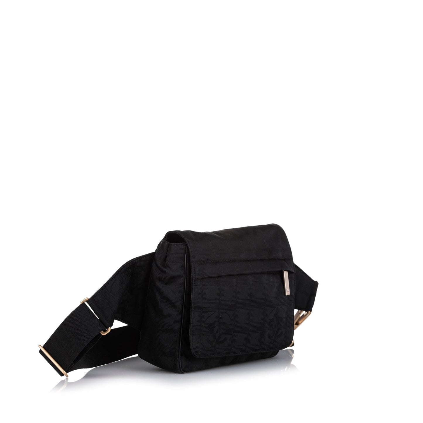 Chanel New Travel Line Canvas Belt Bag Black
