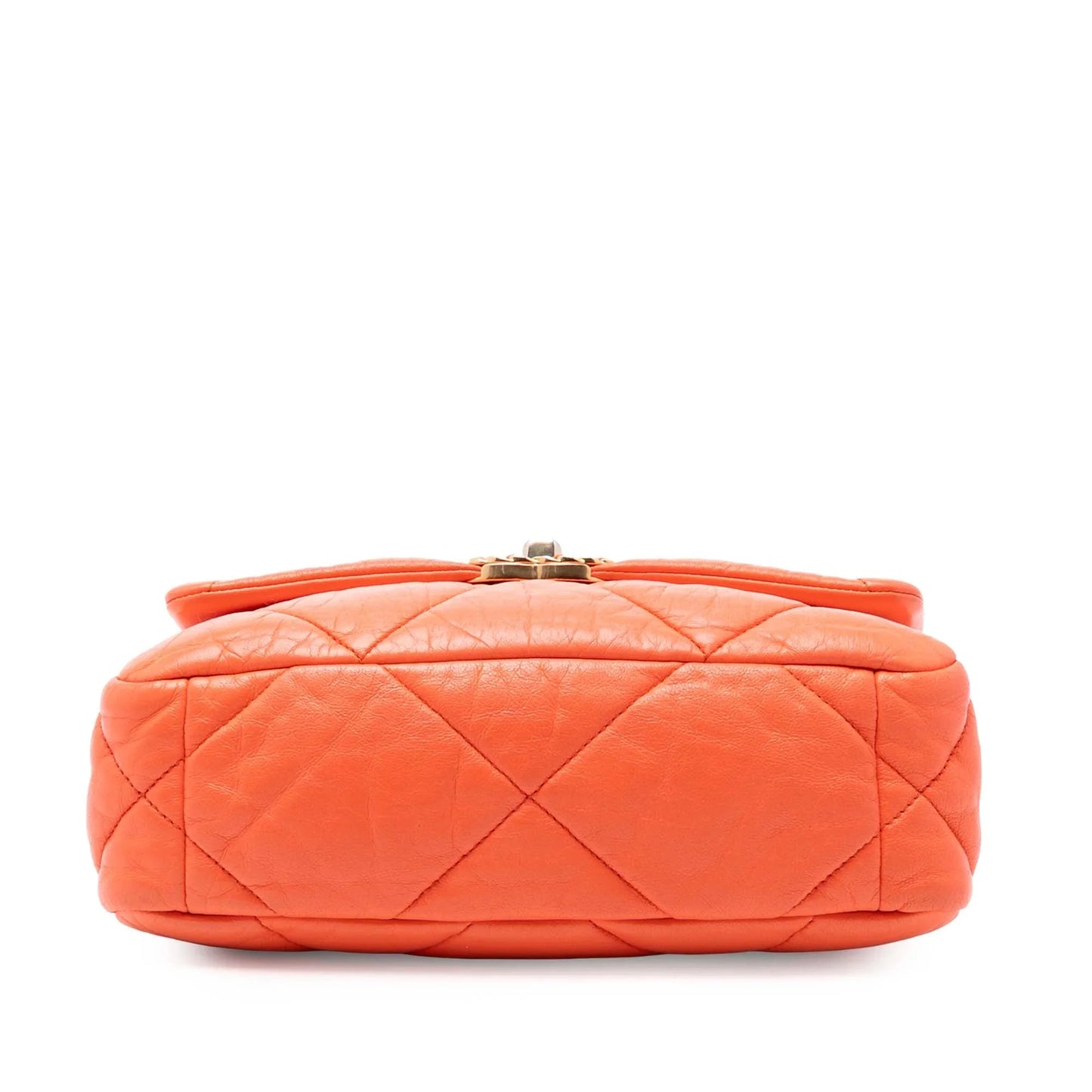 Orange Chanel Medium Lambskin 19 Flap Satchel