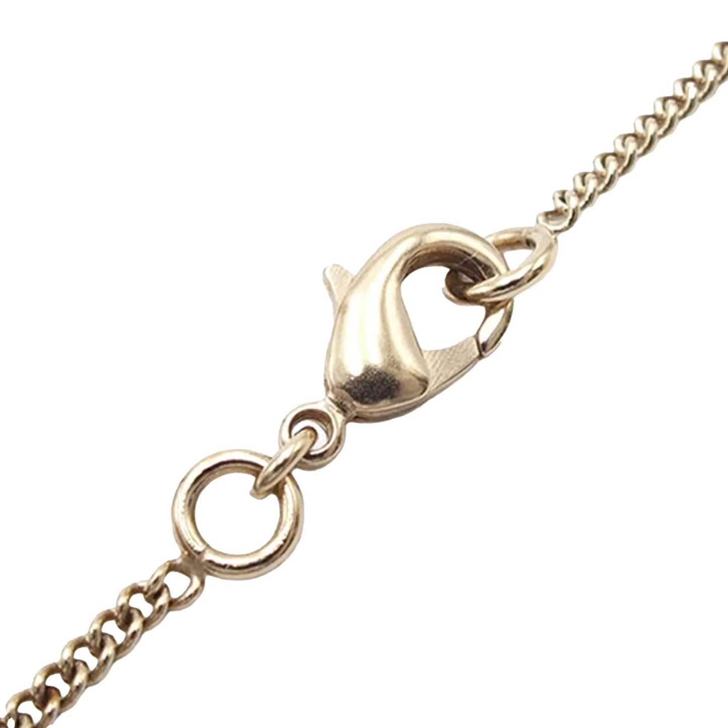 Gold Chanel Gold Plated CC Faux Pearl Lace Pendant Necklace