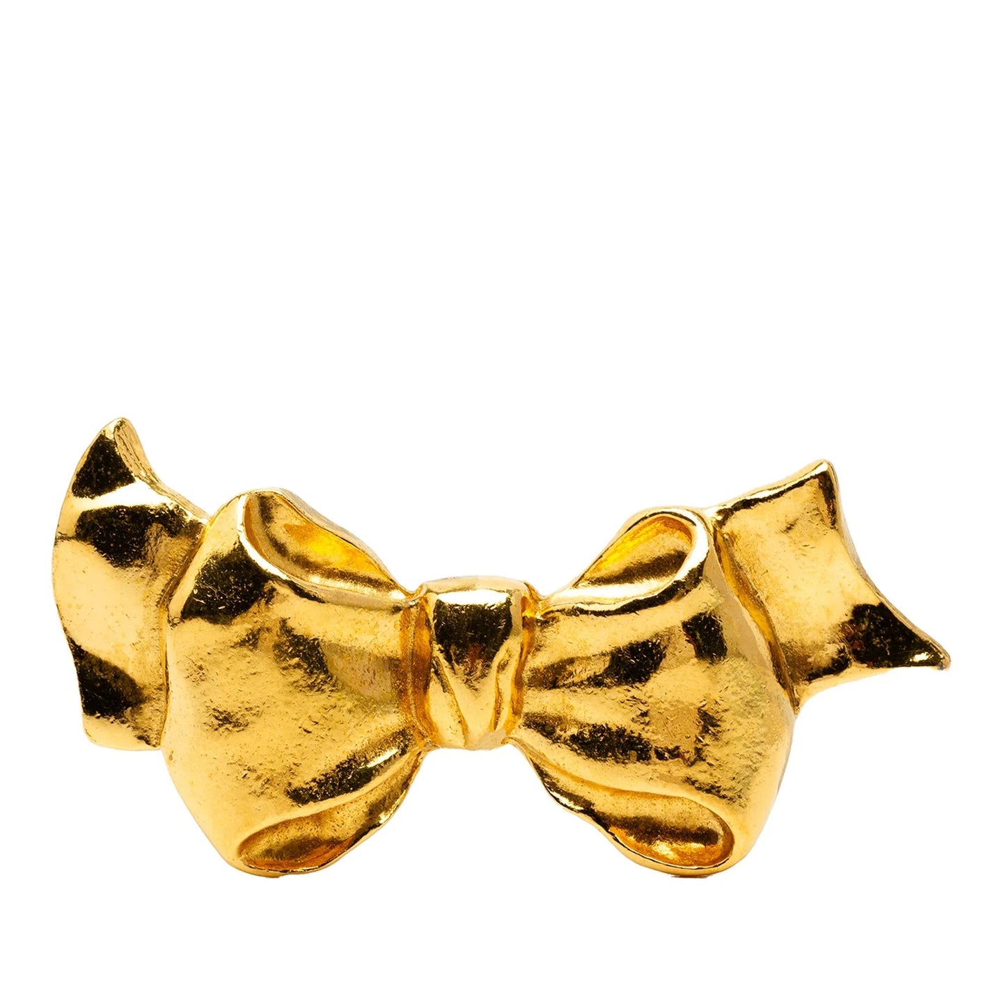 Gold Chanel Gold Plated Bow Brooch