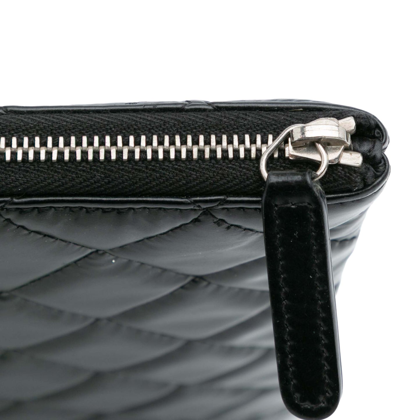 Black Chanel Large Quilted Patent O Case Clutch