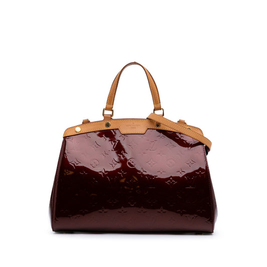 Red Louis Vuitton Monogram Vernis Brea MM Satchel