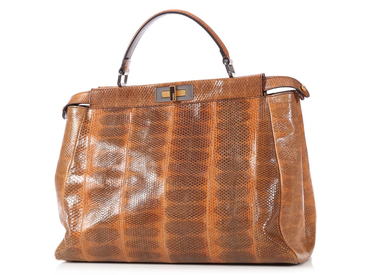Fendi Large Brown Snakeskin Peekaboo